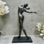 Black Sculpted Dancer Figurine – 29cm Dancing Ornament, thumbnail 3 of 12