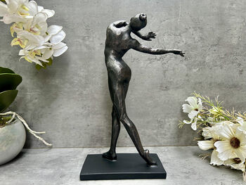 Black Sculpted Dancer Figurine – 29cm Dancing Ornament, 3 of 12