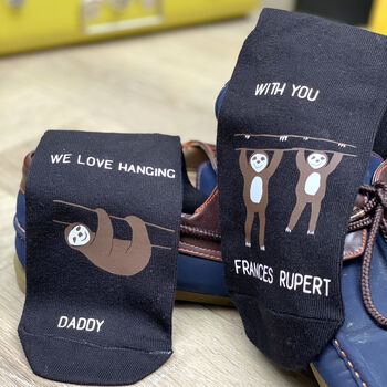 Personalised Daddy And Me Sloth Socks, 2 of 4