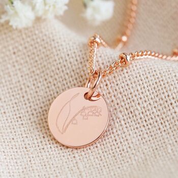Personalised Small Birth Flower Disc Charm Necklace, 5 of 11