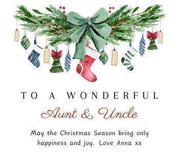 Merry Christmas To A Wonderful Auntie And Uncle Personalised Candle Gift, 6 of 8
