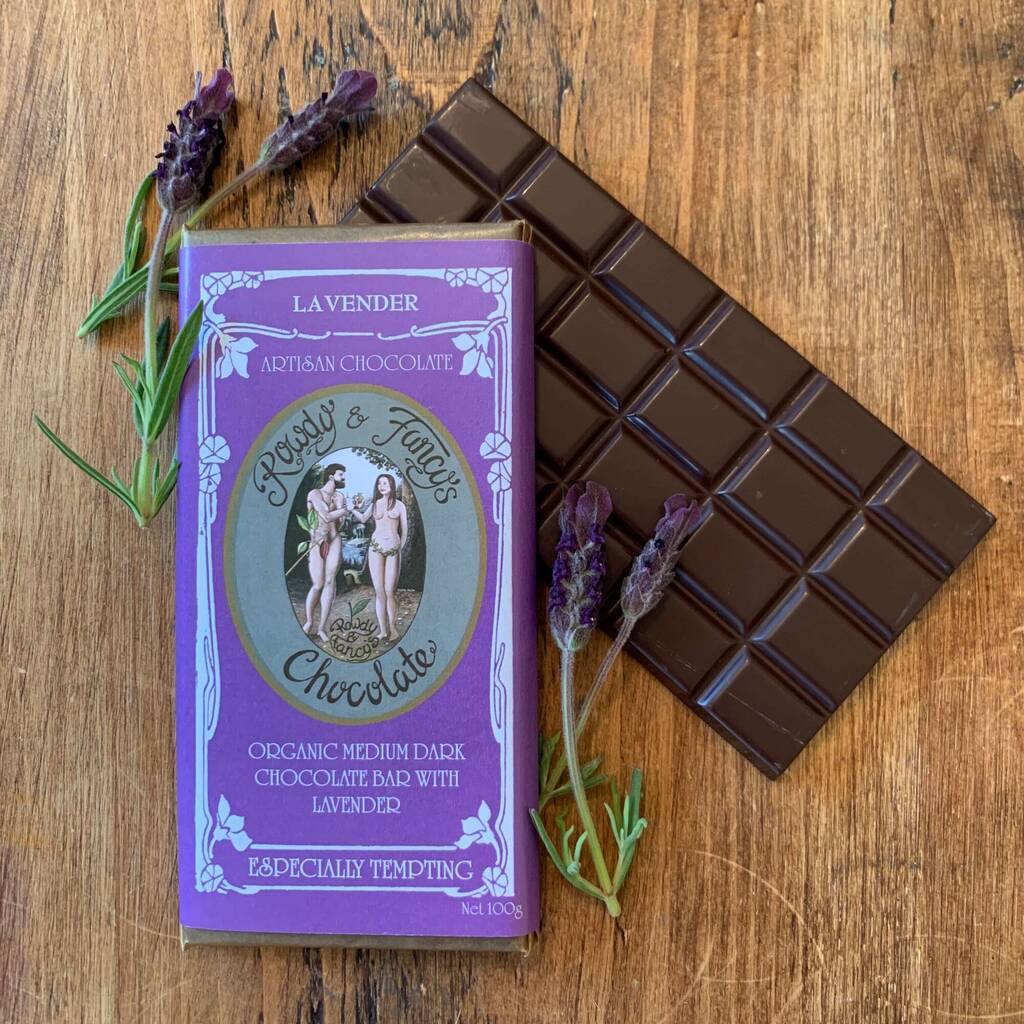 Lavender Organic Chocolate Bar By Rowdy and Fancy's Chocolate