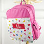 Personalised Girl's Patterned Pink Rucksack, thumbnail 3 of 12