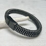 Woven Leather And Stainless Steel Bracelet For Men, thumbnail 3 of 12