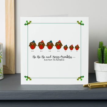 Robin Family Personalised Christmas Cards, 5 of 6