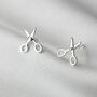 Sterling Silver Scissor Stud Earrings, thumbnail 1 of 4