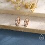 Sterling Silver Cz Starburst Chubby Huggie Hoop Earrings, thumbnail 2 of 11