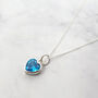 Mini Heart Silver Aquamarine March Birthstone Necklace, thumbnail 1 of 3
