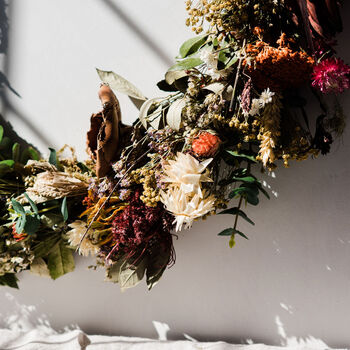 Autumnal Dried Flower Wreath, 5 of 6