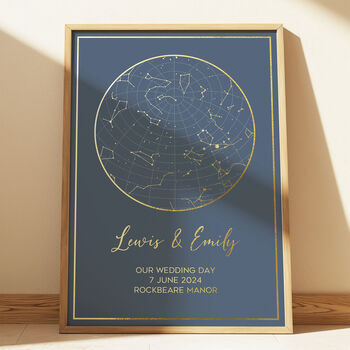 Personalised Gold Star Map Print, 4 of 7