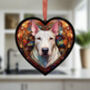 English Bull Terrier Stained Glass Effect Heart Suncatcher, thumbnail 4 of 5