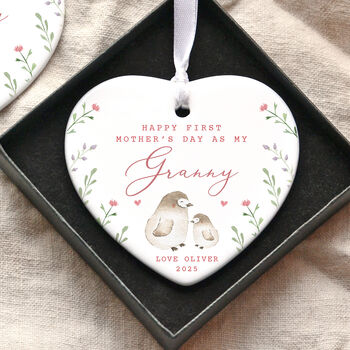 Personalised First Mother's Day As My Nanny Heart Ornament, 12 of 12