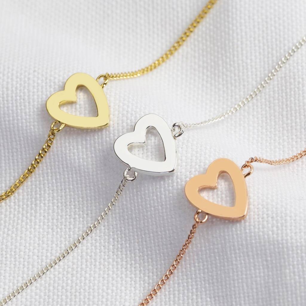 Heart Outline Bracelet By Lisa Angel | notonthehighstreet.com