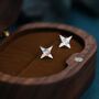 Star Opal Stud Earrings In Sterling Silver, thumbnail 3 of 12