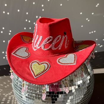 Personalised Rodeo Queen Beaded Fringe Cowboy Hat, 2 of 7