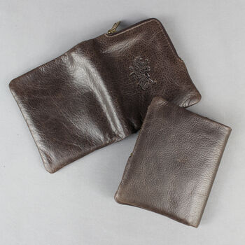 'Lander' Men's Leather Bi Fold Wallet In Chestnut, 9 of 12