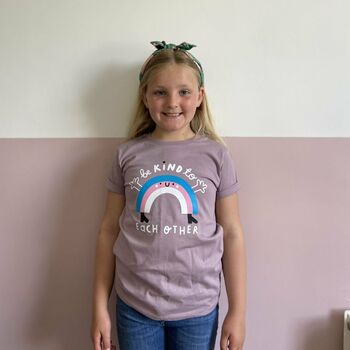'Be Kind To Each Other' Rainbow Children's T Shirt, 3 of 9