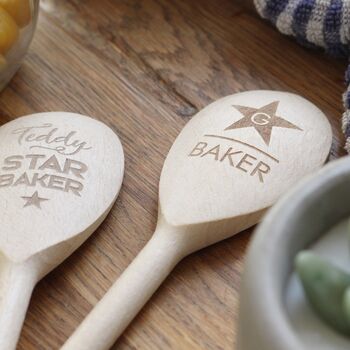 Child's Personalised Star Baker Wooden Spoon, 3 of 4