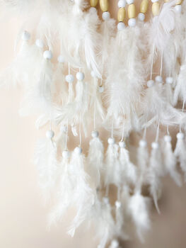 White Whimsical Feather Dream Catcher, 3 of 6