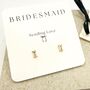 Gold Stud Earrings For Bridesmaids Sterling Silver, thumbnail 1 of 5