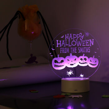 Personalised Halloween Pumpkin LED Sign, 6 of 7