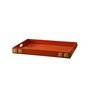Handmade Orange Leather Tray With Brass Stud Detail, thumbnail 2 of 2