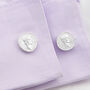 Caesar Cufflink In Sterling Silver, thumbnail 2 of 2