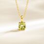 Peridot Solitaire Pendant Necklace In Sterling Silver And Gold, thumbnail 1 of 10