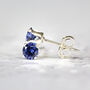 Blue Crystal Stud Earrings In Gold Or Silver, thumbnail 7 of 12