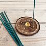 Round Mango Wood Incense Cone Stick Holder Ash Catcher, thumbnail 2 of 7