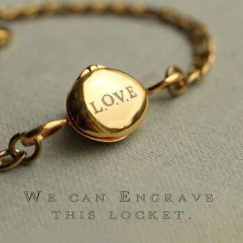 Gold Personalized Locket Bracelet, 5 of 9