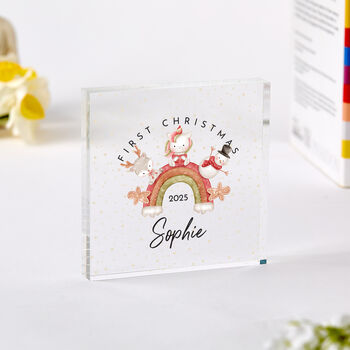 Personalised First Christmas Gift Acrylic Plaque, 4 of 6