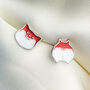 Sterling Silver Asymmetrical Corgi Stud Earrings, thumbnail 1 of 4
