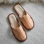 Men's Leather Mule Slippers Beige, thumbnail 4 of 4