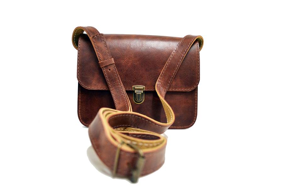 Leather Handbag With Clip