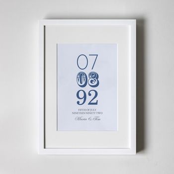 Personalised Art Print, Memorable Date Design, 2 of 2