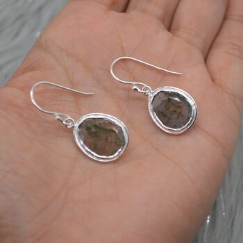 Moss Agate Sterling Silver Earrings, 8 of 8