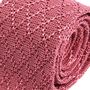 Dark Pink Iza Silk Knitted Tie 6cm, thumbnail 3 of 3