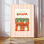 Babar The Elephant Stripy Tennis Art Print, thumbnail 2 of 3