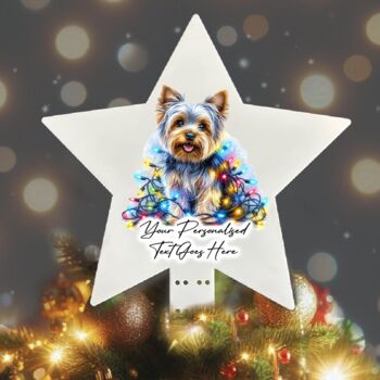 Personalised Yorkshire Terrier In Christmas Lights, 8 of 10