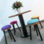 Button Pedestal Table With Four Upholstered Stools, thumbnail 4 of 8