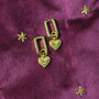 Ribbed Heart Huggie Earrings, thumbnail 5 of 6