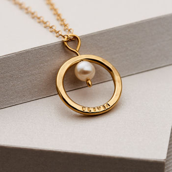 Personalised Pearl And Circle Necklace, 4 of 8