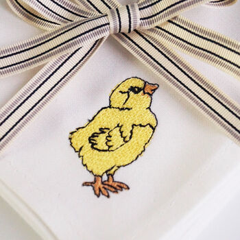 Embroidered Little Chick Cocktail Napkins, 4 of 8