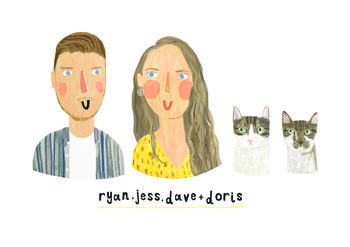 Personalised Illustrated Portrait, Unframed, 6 of 11