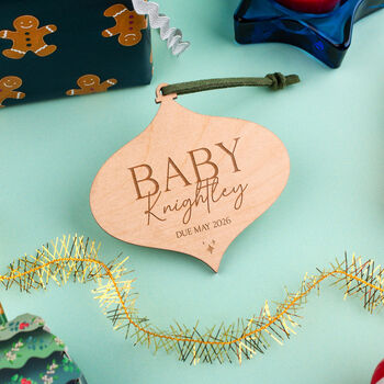Baby Announcement Christmas Tree Decoration, 2 of 6