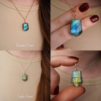 Natural Labradorite Necklace, 6 of 10