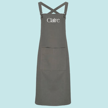 Personalised Cotton Canvas Cross Back Apron, 2 of 9