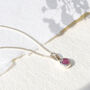 July Birthstone Ruby Silver/Gold Plated Charm Necklace, thumbnail 1 of 12