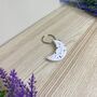 White Terrazzo Moon Keyring Keychain, thumbnail 3 of 3